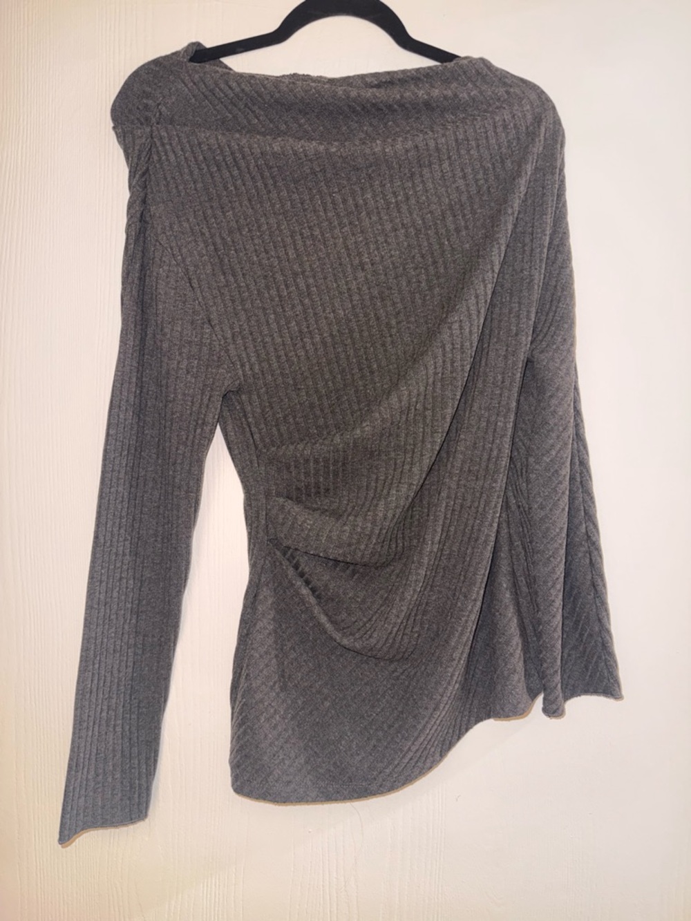 Zara Gray Ribbed Asymmetric Skirt